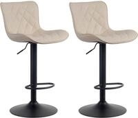 2er Set Barhocker Emma Creme Kunstleder