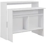 Bartisch Mit 2 Tischplatten Wei&szlig; 130x40x120 Cm - Vidaxl