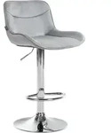 Barhocker Vonore Samt Grau Chrom