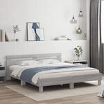 Bettgestell Mit Kopfteil Grau Sonoma 200x200cm Holzwerkstoff Vidaxl