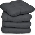 4er Set Beautissu Lisa Stuhlkissen 40x40x8 Cm Anthrazit