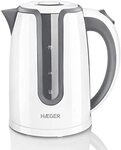 Haeger Hot Grey - Elektrischer Wasserkocher Mit 2200w Leistung, 1,7l