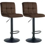 Clp - 2er Set Barhocker Peru Samt Braun Schwarz