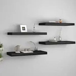 Schweberegale 4 Stk. Schwarz 60x23,5x3,8cm Mdf Vidaxl