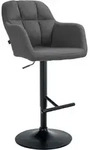 Clp - Barhocker Natoma Stoff Dunkelgrau Metall Matt Schwarz