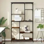 B&uuml;cherregal R&auml;uchereiche 99x35,5x176 Cm Holzwerkstoff Und Stahl Vidaxl