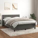 Boxspringbett Mit Matratze Dunkelgrau 140x200 Cm Samt Vidaxl