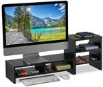 Monitorst&auml;nder Mit Ablagen, 2 Teile, Organizer, Laptopablage F&uuml;r Schreibtisch,