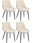 4er Set Esszimmerst&uuml;hle Victoria Samt-bezug Creme