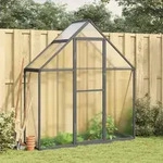 Vidaxl - Gew&auml;chshaus Mit Fundamentrahmen Anthrazit 169x58x195 Cm Alu