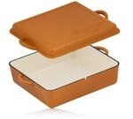 Mahlzeit - Gusseisen Br&auml;ter Emailliert 10,5 Liter Sunny Orange Br&auml;ter 2in1 Mit