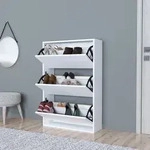 [en.casa] - Schuhschrank Aurskog 110x73,5x24cm Wei&szlig;