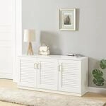 [en.casa] - Schuhschrank L&oslash;ten 125x36x62cm Wei&szlig;