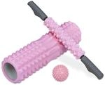 Faszienrolle 3er Set, Massagerolle, Faszienstab, Igelball, Mittelhart, Mit Noppen,