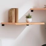 Wandregal Hellbraun 60x60x(2-4) Cm Massivholz Eiche Behandelt Vidaxl