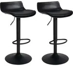 2er Set Barhocker Aveiro Kunstleder Schwarz