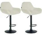 Clp - 2er Set Barhocker Braga Stoff Creme Schwarz