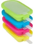Eisformen 4er Set, Silikon, Eis Am Stiel, Wassereis, Speiseeis, Bpa Frei,