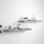 Schweberegale 2 Stk. Grau 80x23,5x3,8 Cm Mdf Vidaxl