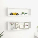 Vidaxl W&uuml;rfelregale 2 Stk. Wei&szlig; 80x15x26,5 Cm Holzwerkstoff