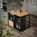 Bartisch Dominic, Goldkraft Eiche, 116 X 37 Cm 4x Offene F&auml;cher Und 1x T&uuml;r Vicco