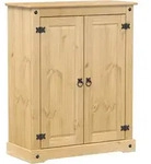 Schuhschrank Corona 86x38,5x108 Cm Massivholz Kiefer Vidaxl