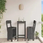 Barhocker 2 Stk. Grau 40x48,5x115,5 Cm Massivholz Kiefer Vidaxl