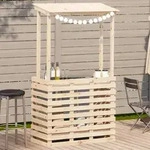 Gartenbar Mit Dach 112,5x57x195,5 Cm Massivholz Kiefer - Vidaxl