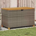 Gartentruhe Grau 110x55x63 Cm Poly Rattan Akazienholz - Vidaxl