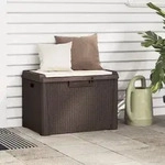 Gartentruhe Mit Sitzkissen Braun 125 L Pp Vidaxl