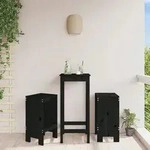 Vidaxl - Barhocker 2 Stk. Schwarz 40x36x75 Cm Massivholz Kiefer