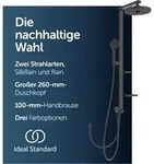 Alu+ - Duschset Ohne Armatur, Durchmesser 26 Cm, 2 Strahlarten, Seide Schwarz Bd585xg
