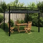Vidaxl - Gartenpavillon Mit Ausziehbarem Dach Anthrazit 3x3 M Aluminium