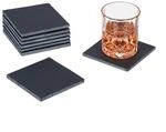 Relaxdays - Schiefer Untersetzer 8er Set, Eckige Getr&auml;nkeuntersetzer, Hxb: 10 X 10