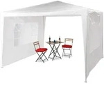 Pavillon 3x3 M, 2 Seitenteile, Metall Gestell, Pe Plane, Fenster, Festival Partyzelt,