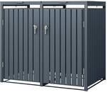 Ml-design M&uuml;lltonnenbox 2er 240l, M&uuml;lltonnenverkleidung F&uuml;r 2 M&uuml;lltonnen,