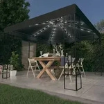 Pavillon Mit Led-lichterkette 3x3 M Anthrazit