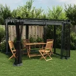 Pavillon Mit Netzw&auml;nden Anthrazit 3x3 M Stahl - Vidaxl