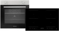 Respekta - Backofen Herd Kochfeld Herdset Induktion 77cm Timer 2 Flexzonen Slider