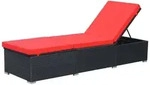 Sonnenliege Mit Auflage Poly Rattan Schwarz - Vidaxl
