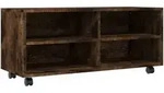 Vidaxl Tv Cabinet With Castors Smoked Oak 90x35x35 Cm Engineered Wood