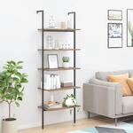 Vidaxl - Leiterregal Mit 5 B&ouml;den Dunkelbraun Und Schwarz 64x35x185 Cm