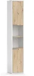 Vicco - Badschrank Henri, Wei&szlig;, 30 X 165 Cm Mit T&uuml;ren, Und Offenen F&auml;chern
