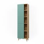 Vicco - Badschrank Rudi, Mintgr&uuml;n, 56 X 193 Cm Mit T&uuml;ren, Und Offenen F&auml;chern