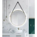 Gold Light Spiegel - Rund, 80 Cm - Runder Wandspiegel In Gold - Wandspiegel Mit Led -