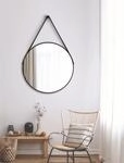 Black Style Badspiegel - Dekospiegel - Rund, 80 Cm - Badezimmerspiegel -...