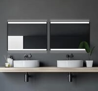 Talos - Black Shine Badspiegel 80 X 60 Cm - Badezimmerspiegel Mit Led...