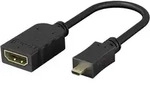 Micro HdmiTM / HdmiTM-adapter, 4k/60hz, HdmiTM-micro-stecker (typ D) HdmiTM-buchse