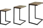 Fbt102-f 3er Set Beistelltisch Satztisch Couchtisch Stapelbar Sofatisch Kaffeetisch