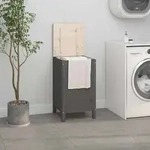 Vidaxl W&auml;schetruhe Grau 44x44x76 Cm Massivholz Kiefer